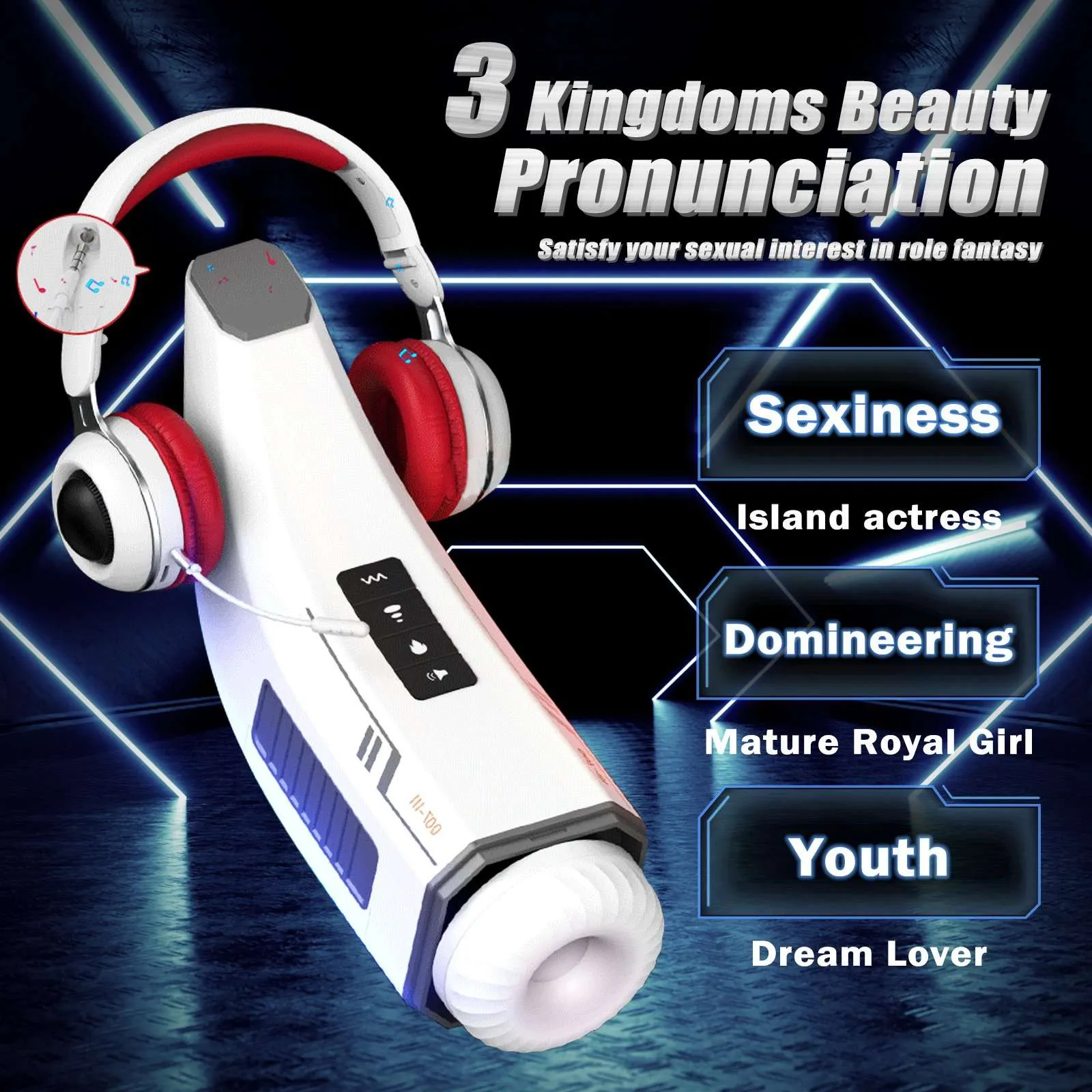 Pearlvibe 4D Clip Suction Smart Rotation Real Voice Tongue Lick Male Masturbator Cup