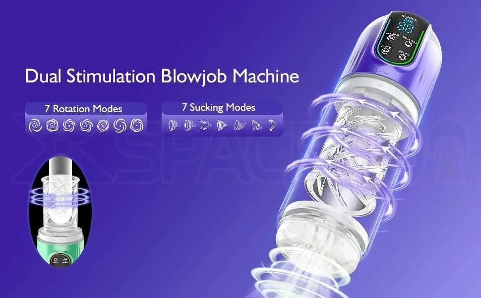 XR2 Pro Blowjob Machine LED Version 7 Rotation Suction Waterproof