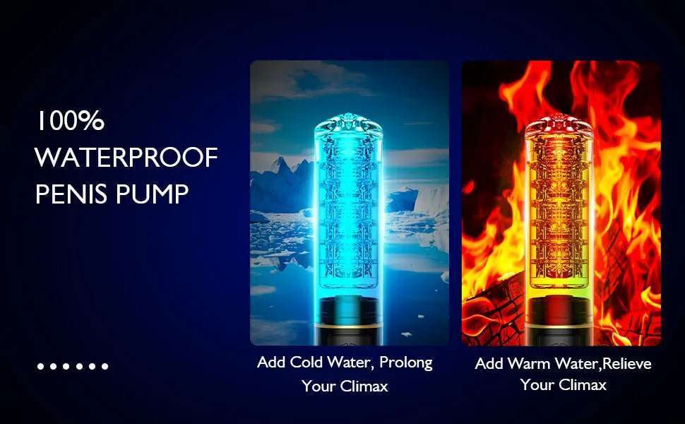 XP17 Vacuum Pump 10 Modes 5 Speed Warm & Cool Water Penis Trainer