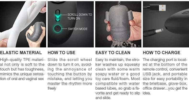 XV7 Penis Vibrator Double Motor & Sleeve 8 Frequency Remote Control