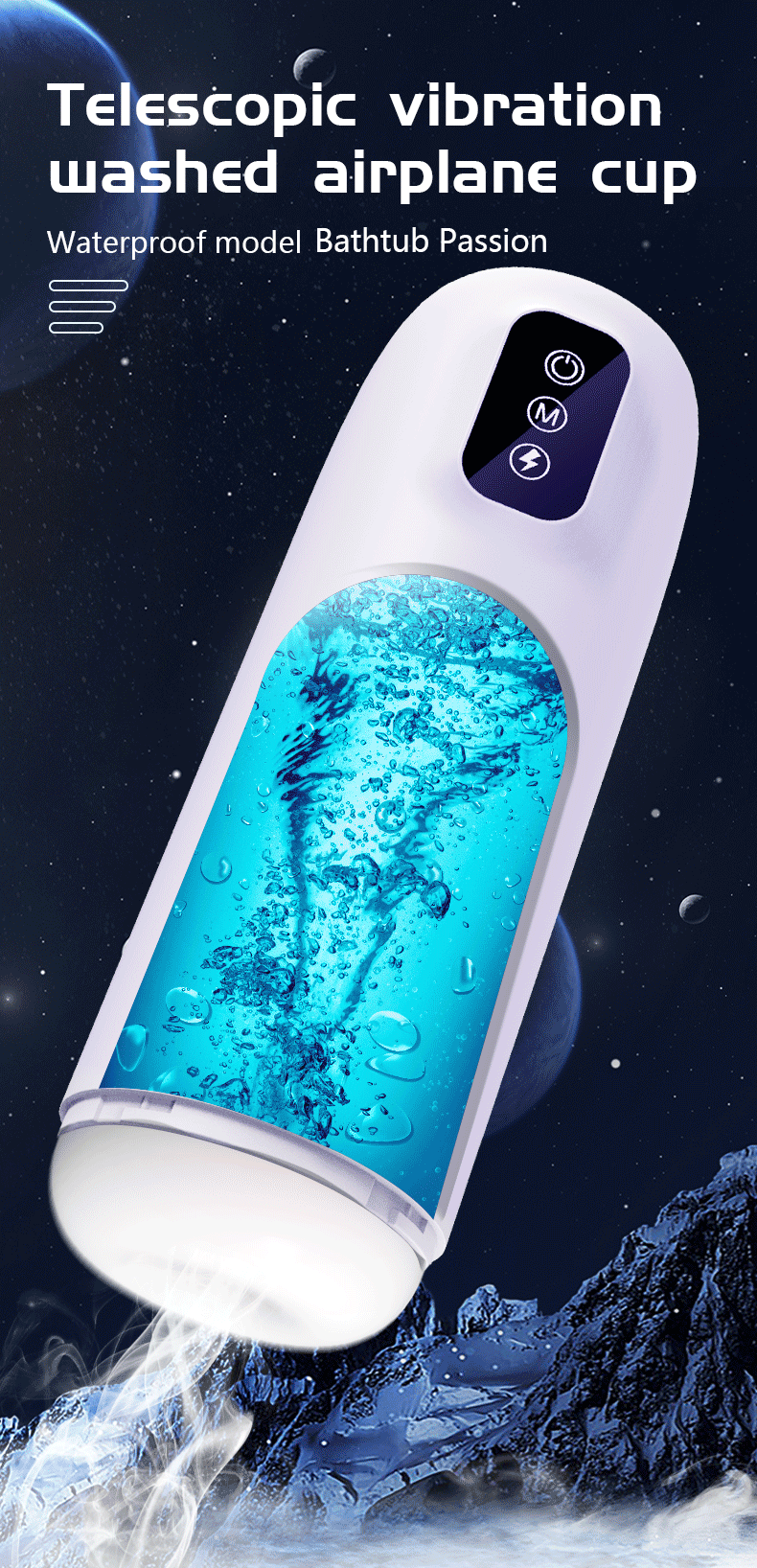 Diver 4-in-1 Waterproof Telescopic Vibration Heating Masturbation Cup