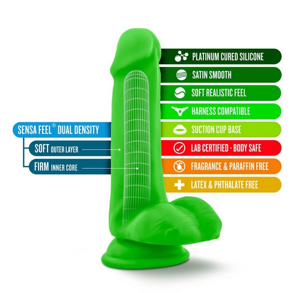 Blush Neo Elite - 6 Inch Silicone Dual Density Cock with Balls