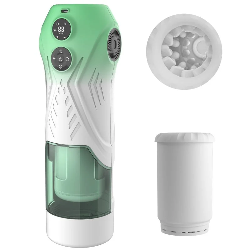 94d85afa-7190-44f1-987d-414be31a8579 Green Star Rotating Telescopic Vibration Male Masturbator
