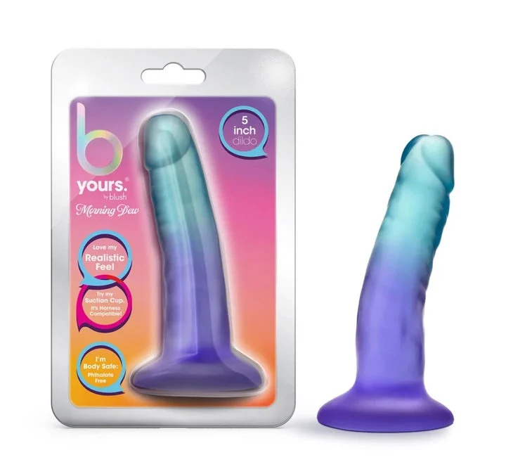 BlushByoursMorningDew5inDildoSapphire_4 Blush B yours Morning Dew 5in Dildo Sapphire