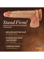 Blush_DaVinci_8_Inch_Realistic_Dildo_With_Sliding_Foreskin_Squeezable_Balls_Dual_Density_Liquid_Silicone_Tan_1