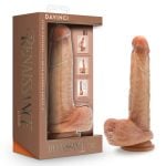 Blush_DaVinci_8_Inch_Realistic_Dildo_With_Sliding_Foreskin_Squeezable_Balls_Dual_Density_Liquid_Silicone_Tan_2
