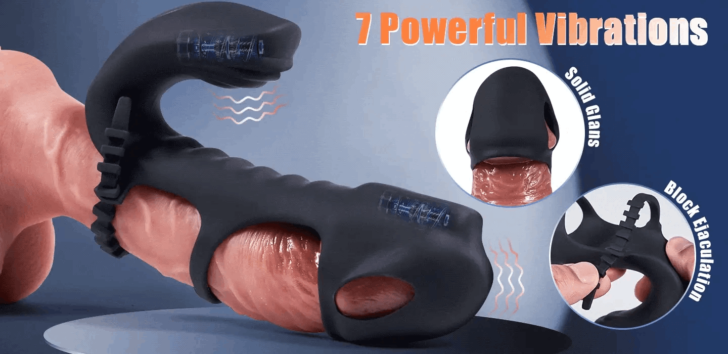 Lucifer - Dual Motor 7 Vibrating Penis Sleeve and Vibrator 2-in-1 Adult Toy