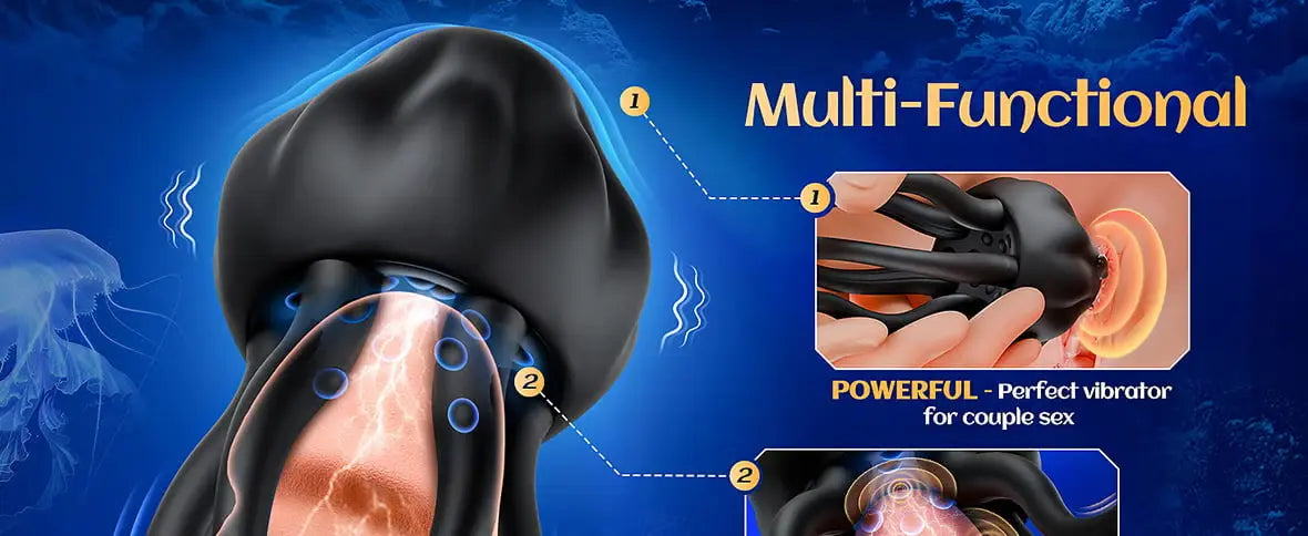 XG12 Jellyfish-Shaped Silicone Glans Vibrator with 10 Vibrating Modes