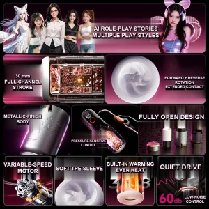 Monster Hub GENEX5 feature overview with interactive modes, motion, warming, sleeve, and controls