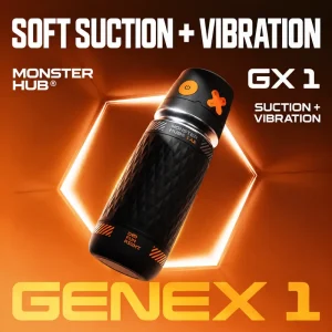 Monster Hub GENEX1 GX1 black and orange suction masturbator