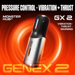 Monster Hub GENEX2 GX2 silver and black thrusting masturbator
